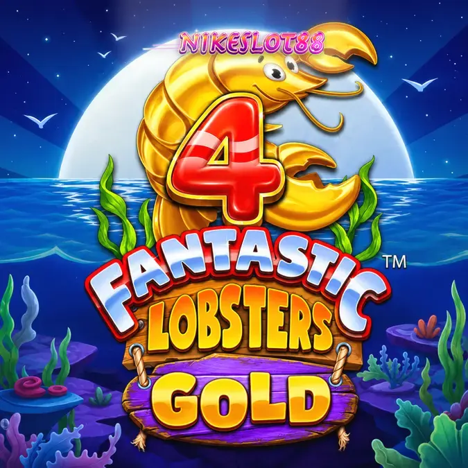 Tampilan visual slot 4 Fantastic Lobsters Gold dengan tema bawah laut yang cerah